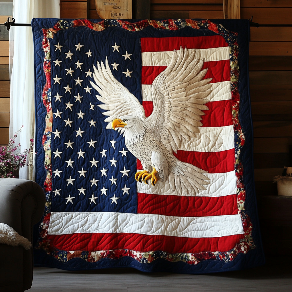 Patriot Sky Quilted Blanket Bedroom Xmas Decor Christian Christmas Gifts - Bancroftclothings