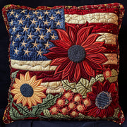 Patriotic Blossoms Quilted Pillow Case Classic Americana Style Home Decor Unique Gifts - Bancroftclothings