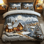 Peaceful Snow Village Quilted Bedding Set Unique Christmas Gifts - Bancroftclothings