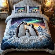 Penguins Magical Twilight Quilted Bedding Set Gift For Penguin Lover - Bancroftclothings