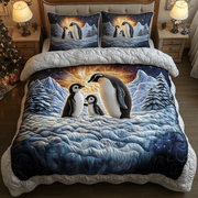 Penguins Magical Twilight Quilted Bedding Set Penguin Gifts For Adults - Bancroftclothings