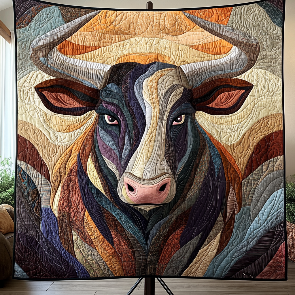 Prairie Spirit Quilted Blanket Bed Room Decor Gifts For Cattle Lovers - Bancroftclothings