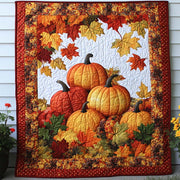 Pumpkin Country Walk Quilted Blanket Cozy Fall Blankets Ideas For Christmas Family Gifts - Bancroftclothings