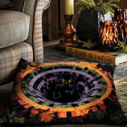 Pumpkin Glow Quilted Pillow Case Holiday Pillow Covers Unique Cat Gifts - Bancroftclothings