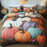 Pumpkin Haven Quilted Bedding Set Cozy Pumpkin Cottage Best Autumn Vibe Bedding Presents - Bancroftclothings