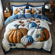 Pumpkin Haven Quilted Bedding Set Fall Festival Illustration Autumn Xmas Bedding Presents - Bancroftclothings