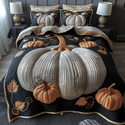 Pumpkin Haven Quilted Bedding Set Giant Pumpkin Pattern Best Gifts For Pumpkin Lovers - Bancroftclothings