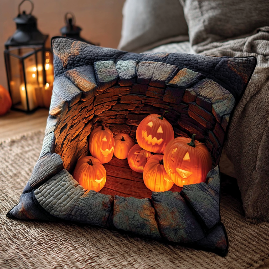 Pumpkin Well Gathering Quilted Pillow Case Throw Pillow Case Covers Best Friend Gifts - Bancroftclothings