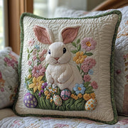 Rabbit Peep Parade Quilted Pillow Case Animal Home Decor Gifts For Rabbit Lovers - Bancroftclothings