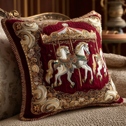Regal Merry-Go-Round Quilted Pillow Case Holiday Pillow Cases Horse Themed Christmas Gifts - Bancroftclothings