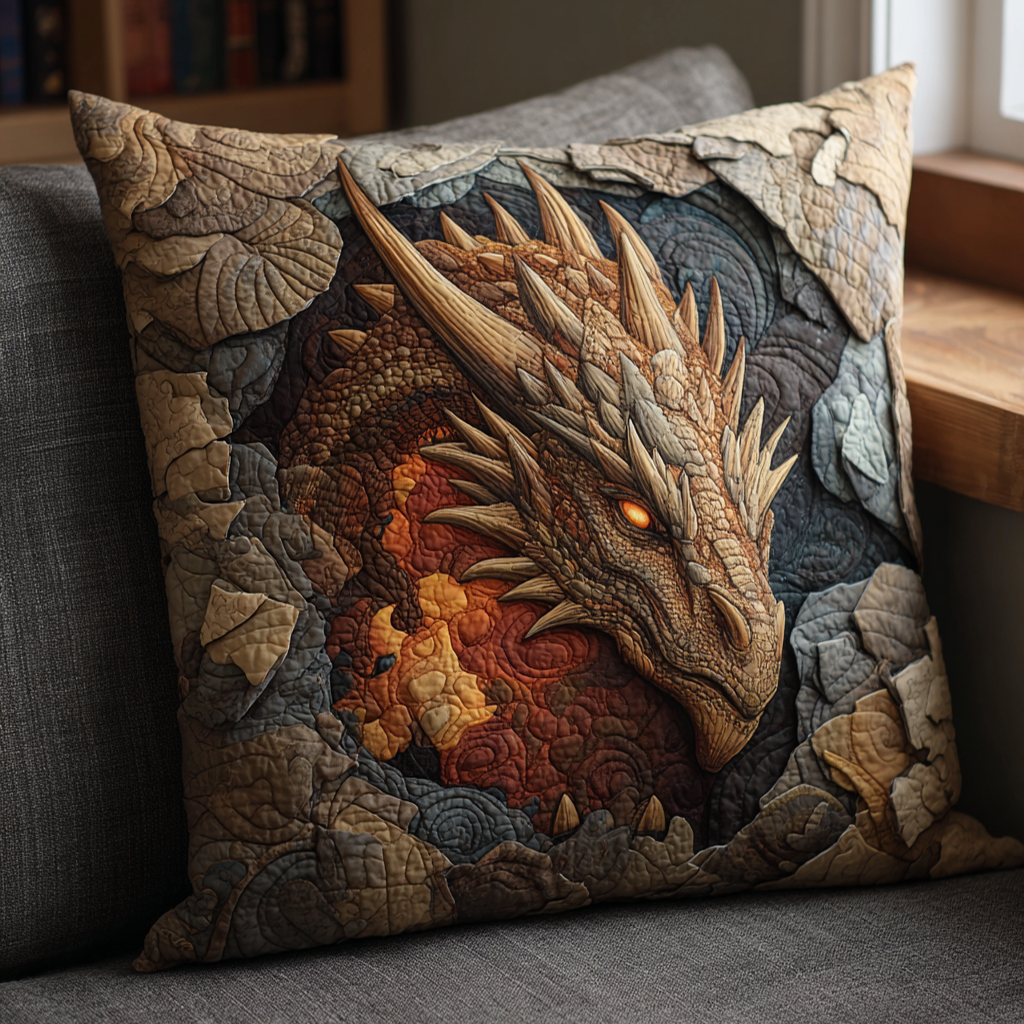 Rock Beast Quilted Pillow Case Cute Pillow Covers Best Gifts For Dragon Lovers - Bancroftclothings