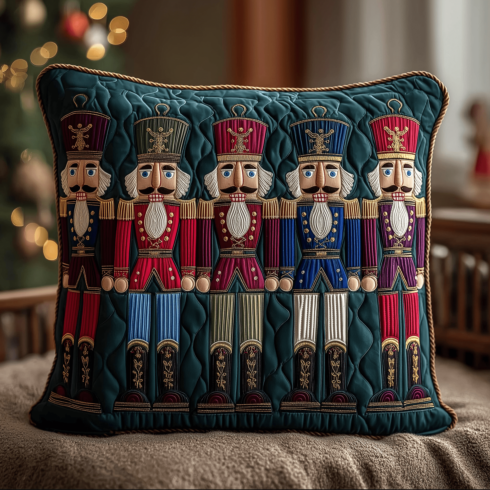 Royal Guard Nutcracker Quilted Pillow Case Holiday Home Decor Nutcracker Gifts - Bancroftclothings