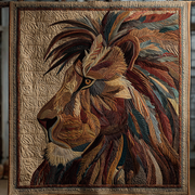 Royal Lion Quilted Blanket Cool Throw Blanket African American Gifts For Her - Bancroftclothings