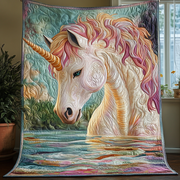 Royal Unicorn of Avalon Quilted Blanket Christmas Holiday Cool Unicorn Gifts - Bancroftclothings