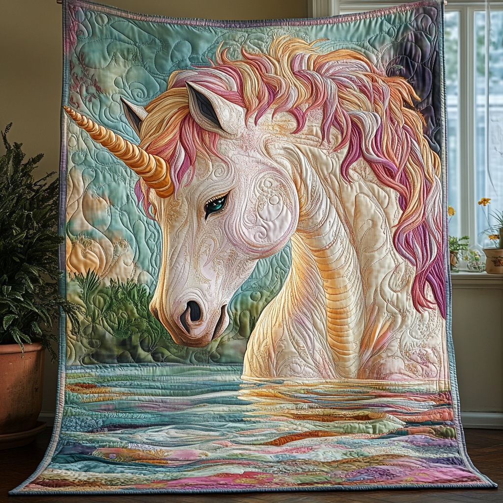 Royal Unicorn of Avalon Quilted Blanket Christmas Holiday Cool Unicorn Gifts - Bancroftclothings