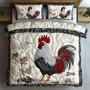 Rustic Chickens Quilted Bedding Set Rustic Lovers Quilt Unique Bedding Gift Ideas - Bancroftclothings
