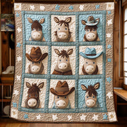 Rustic Cowboy Donkey Quilt Elegant Quilt Blanket Gift for Housewarming - Bancroftclothings