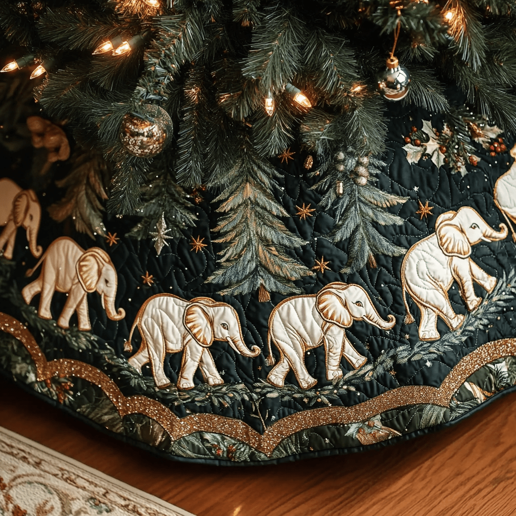 Safari Christmas Christmas Quilted Tree Skirt Thoughtful Christmas Tree Skirt Gift Idea - Bancroftclothings