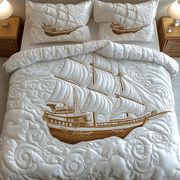 Sailboat Quilted Bedding Set Stay warm this winter Christmas Gifts For Grandparents - Bancroftclothings