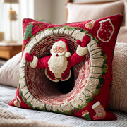 Santa Bells Quilted Pillow Case Christmas Pillow Case Covers Christmas Gifts For Mom - Bancroftclothings