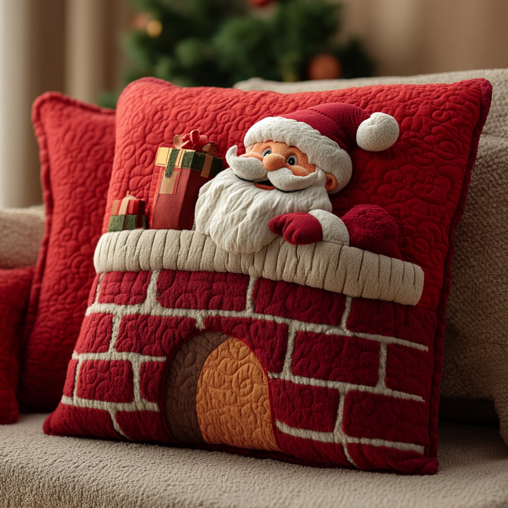 Santa Claus Hearth Mirage Quilted Pillow Case Christmas Pillow Case Covers Xmas Gifts - Bancroftclothings