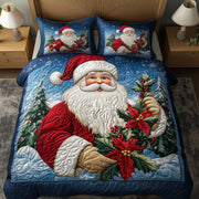 Santa Claus Quilted Bedding Set Cozy Christmas Vibes Home Decor Best Bedding Gifts - Bancroftclothings