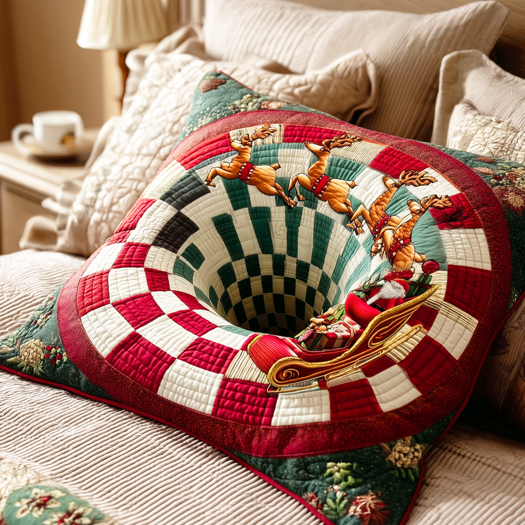 Santa Ride Quilted Pillow Case Christmas Sofa Pillow Covers Christmas Gifts For Wife - Bancroftclothings