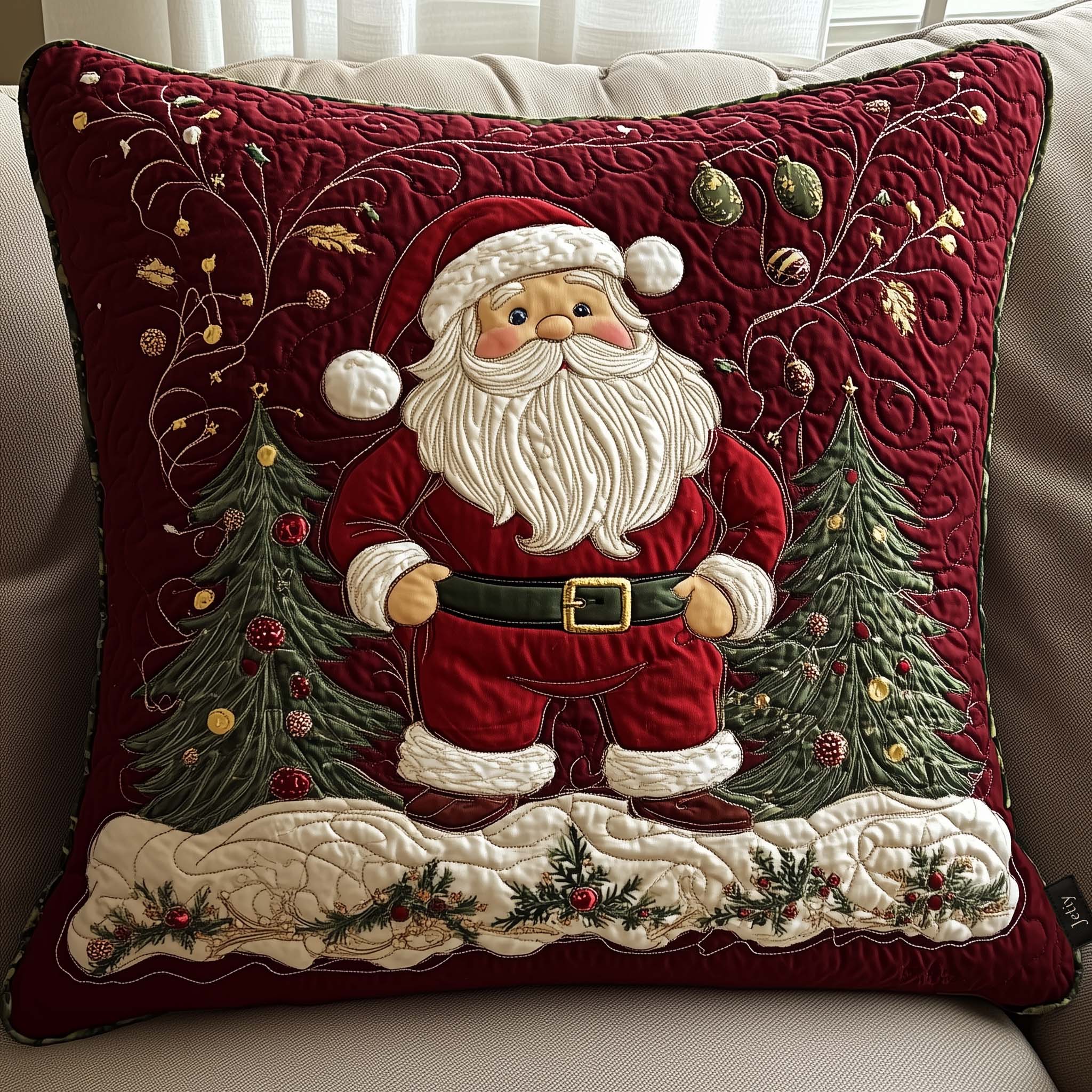 Santa Workshop Wonder Quilted Pillow Case Winter Home Decor Christmas Gifts For Him - Bancroftclothings