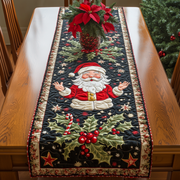 Santa's Festive Feast Quilted Table Runner Holiday Dining Christmas Indoor Home Decorating Ideas - Bancroftclothings