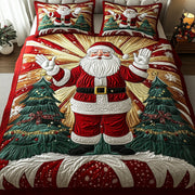Satna Quilted Bedding Set North Pole Theme Best Xmas Bedroom Decor Gifts For Santa Fans - Bancroftclothings
