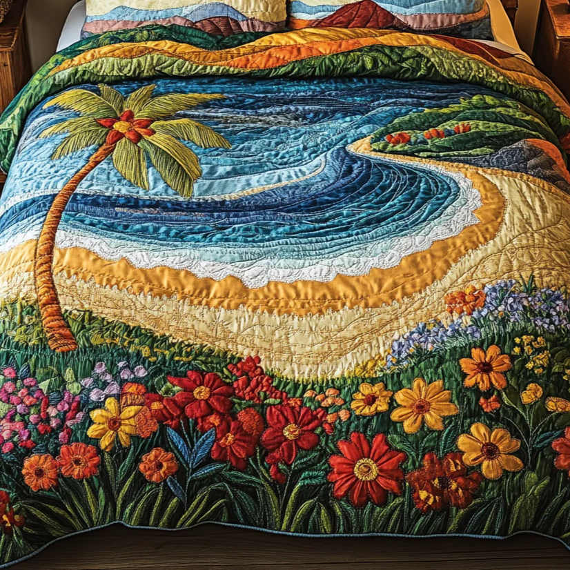 Sea Melody Quilted Blanket Sofa Couch Throw Blanket Gifts For People Love Elephant - Bancroftclothings