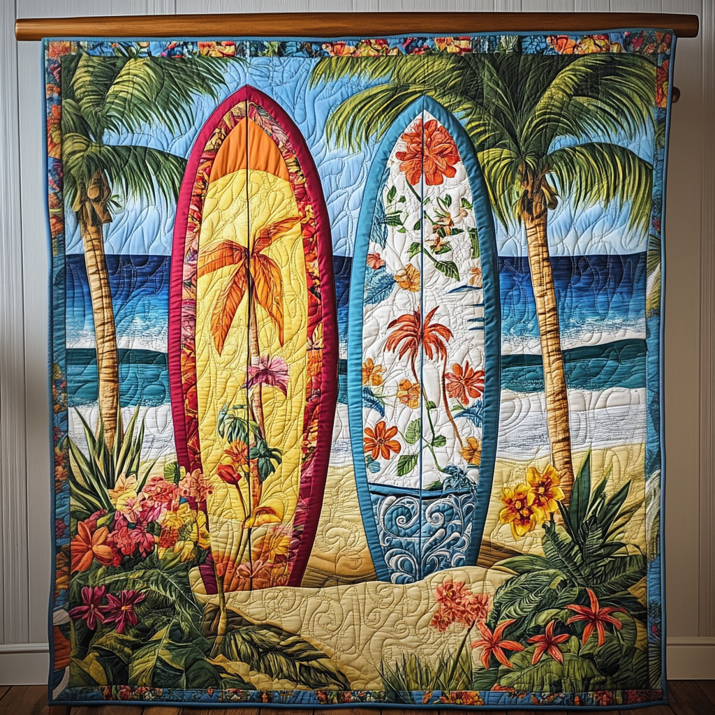 Shell Shoreline Quilted Blanket Holiday Throw Blanket Best Gifts For Beach Lovers - Bancroftclothings