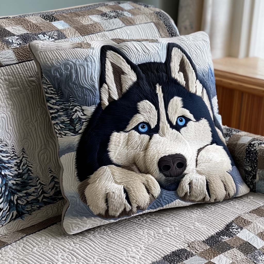 Silent Snow Watcher Quilted Pillow Case Best Christmas Pillow Covers Xmas Gifts For Dog Lovers - Bancroftclothings