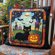 Spooky Halloween Cat Quilted Pillow Case Halloween Home Decor Unique Gifts For Cat Lovers - Bancroftclothings