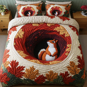 Squirrel Drey Quilted Bedding Set Rustic Autumn Best Fall Squirrel Bedroom Gift Ideas - Bancroftclothings
