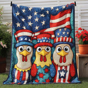 Star Spangled Chicks Quilted Blanket Best Couch Throw Blanket Duck Themed Gifts - Bancroftclothings