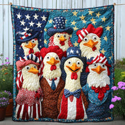 Stars and Beaks Quilted Blanket Xmas Holiday Patriotic Gift Ideas - Bancroftclothings