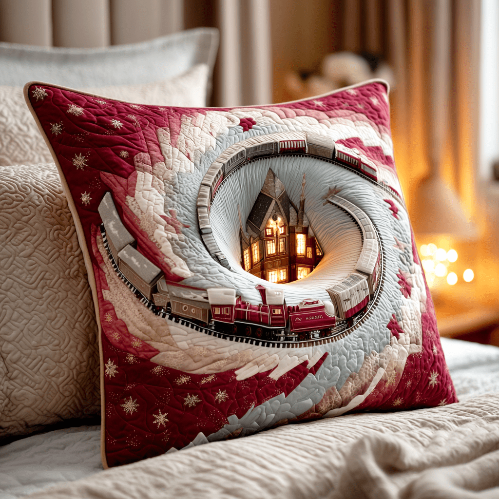 Steam Holiday Ride Quilted Pillow Case Holiday Pillow Covers Good Christmas Gifts - Bancroftclothings