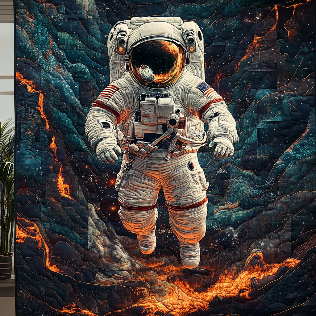 Stellar Journey Quilted Blanket Christmas Room Decor Astronaut Gifts For Adults - Bancroftclothings