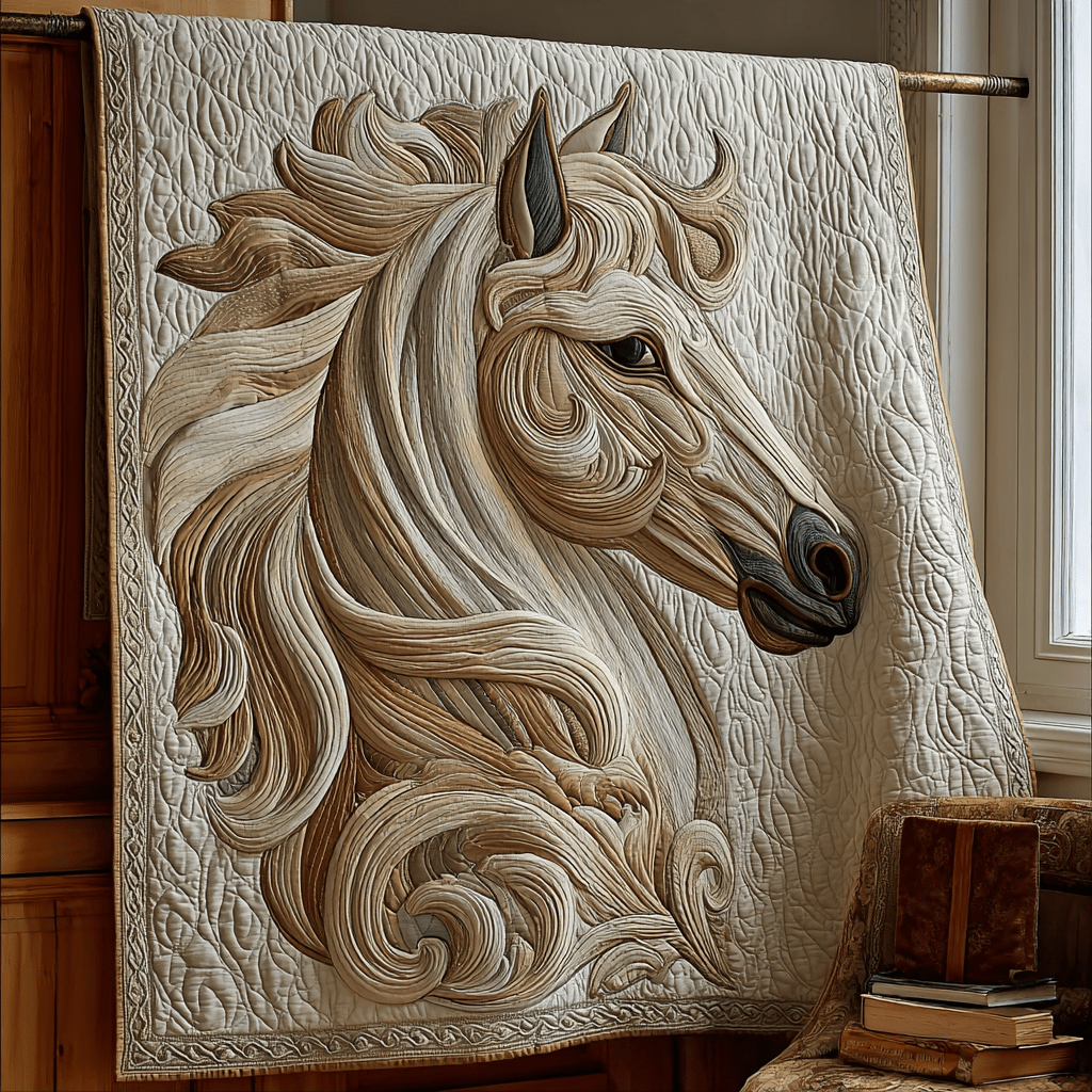 Strong Horse Quilted Blanket Christmas Holiday Top Gifts For Lion Lovers - Bancroftclothings