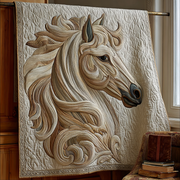 Strong Horse Quilted Blanket Christmas Holiday Top Gifts For Lion Lovers - Bancroftclothings