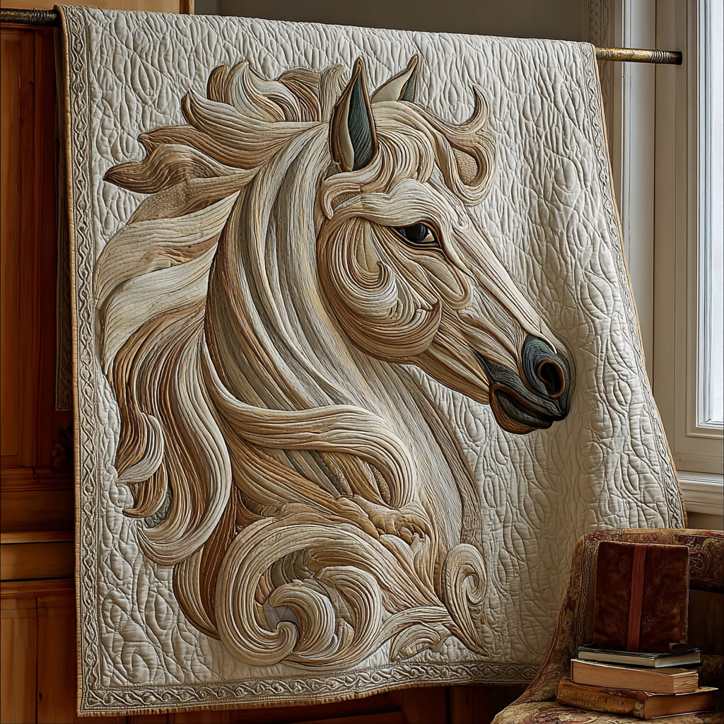 Strong Horse Quilted Blanket Christmas Holiday Top Gifts For Lion Lovers - Bancroftclothings