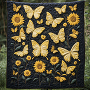 Sunflower Butterflies Quilted Blanket Christmas Room Decor Sunflower Items For Gifts - Bancroftclothings