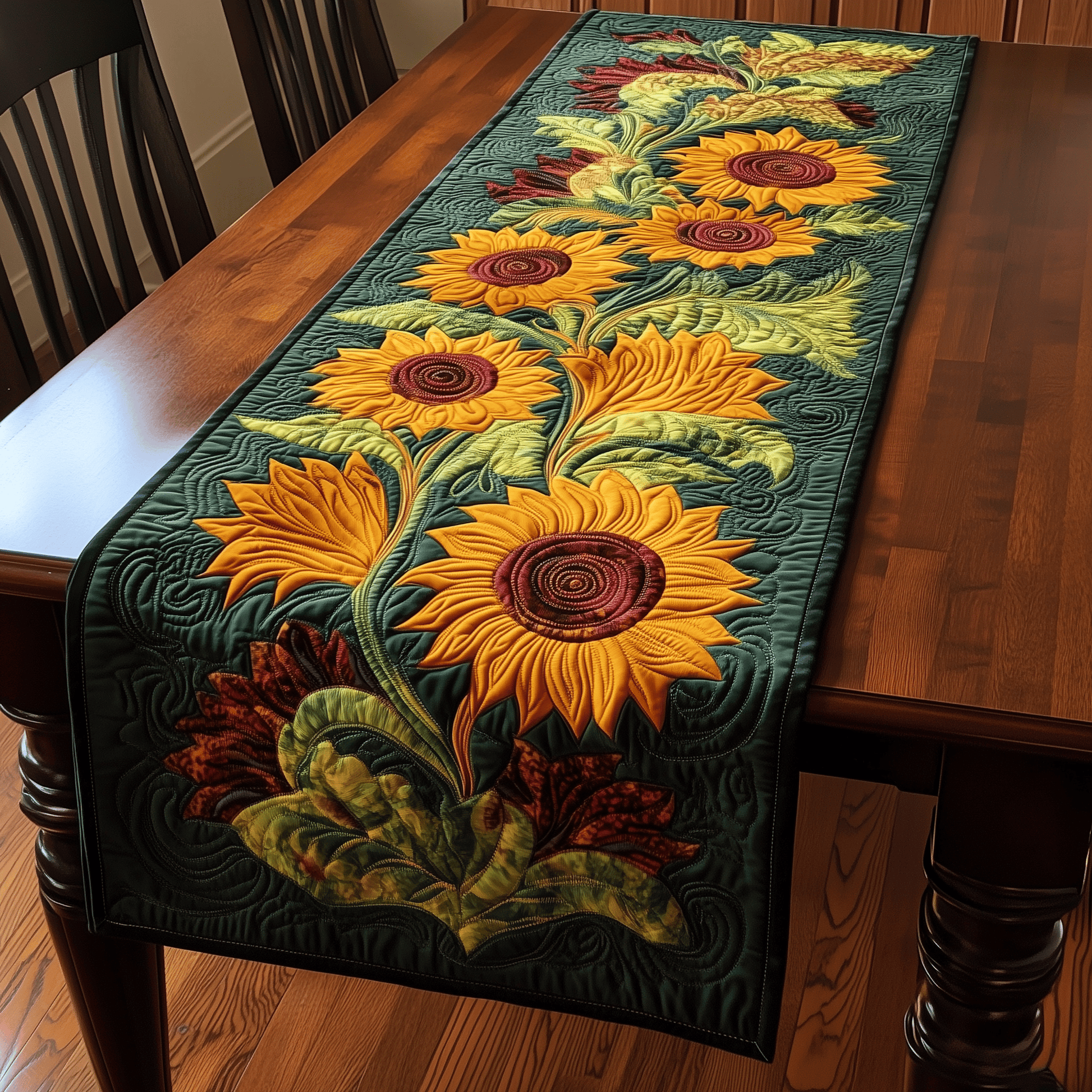 Sunflowers Quilted Table Runner Decorations Themed Sunflower Items For Gifts - Bancroftclothings