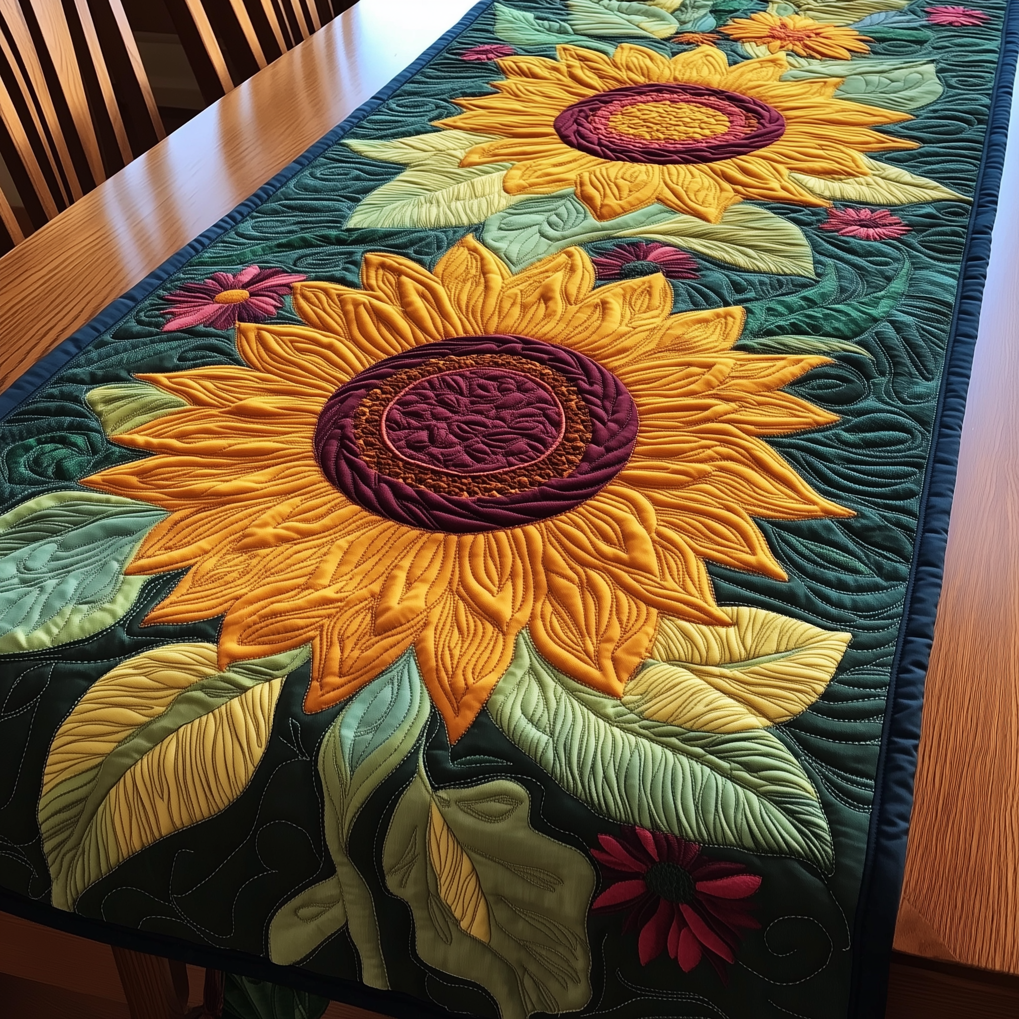 Sunflowers Quilted Table Runner Merchandise Sunflower Christmas Gift Ideas For Her - Bancroftclothings