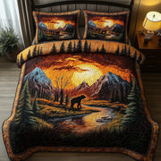 Sunset Wanderer Quilted Bedding Set Sunset Wildlife Nature Wanderer Scene Bedding Gifts - Bancroftclothings