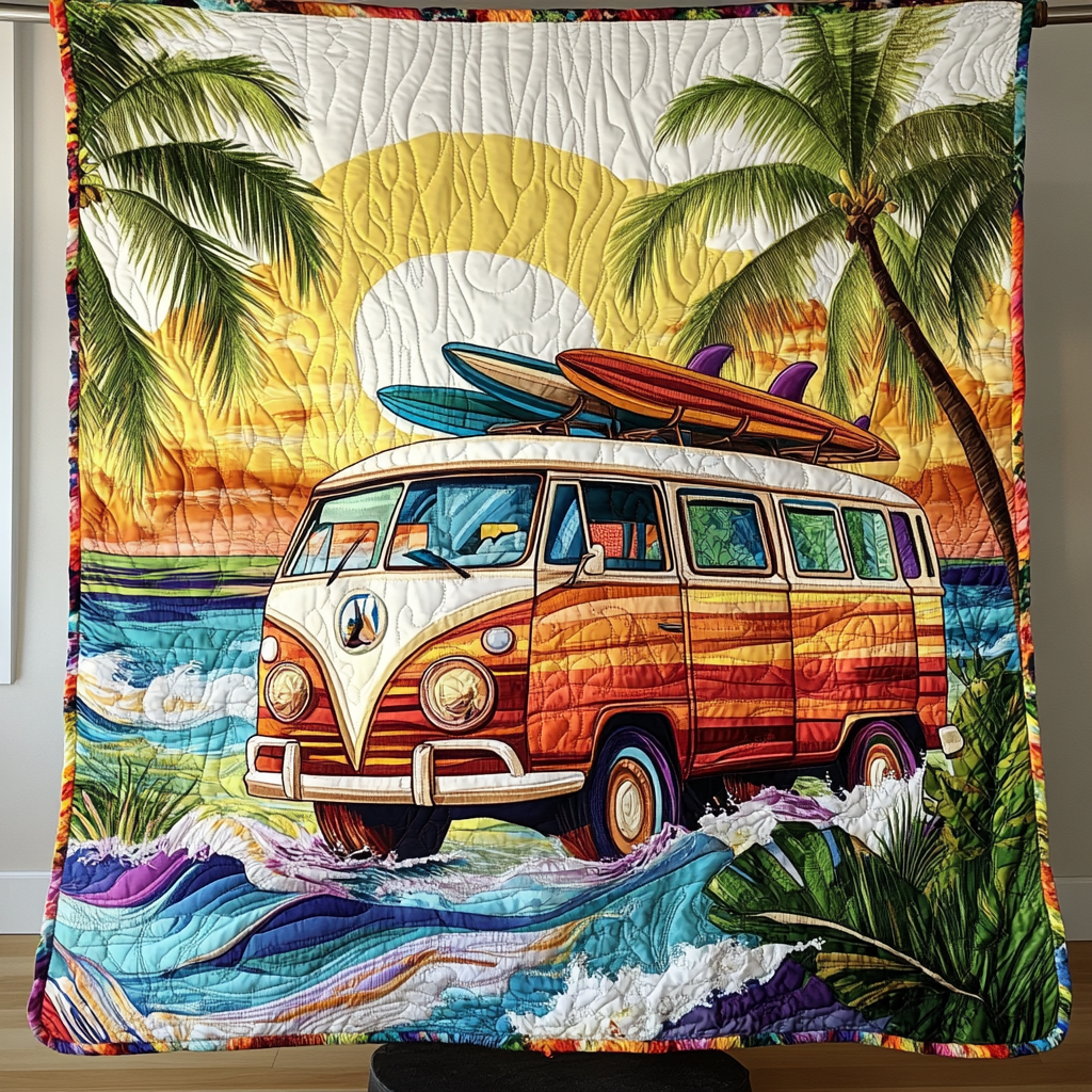 Surfer Dream Quilted Blanket Christmas Throw Blanket Best Gifts For Beach Lovers - Bancroftclothings