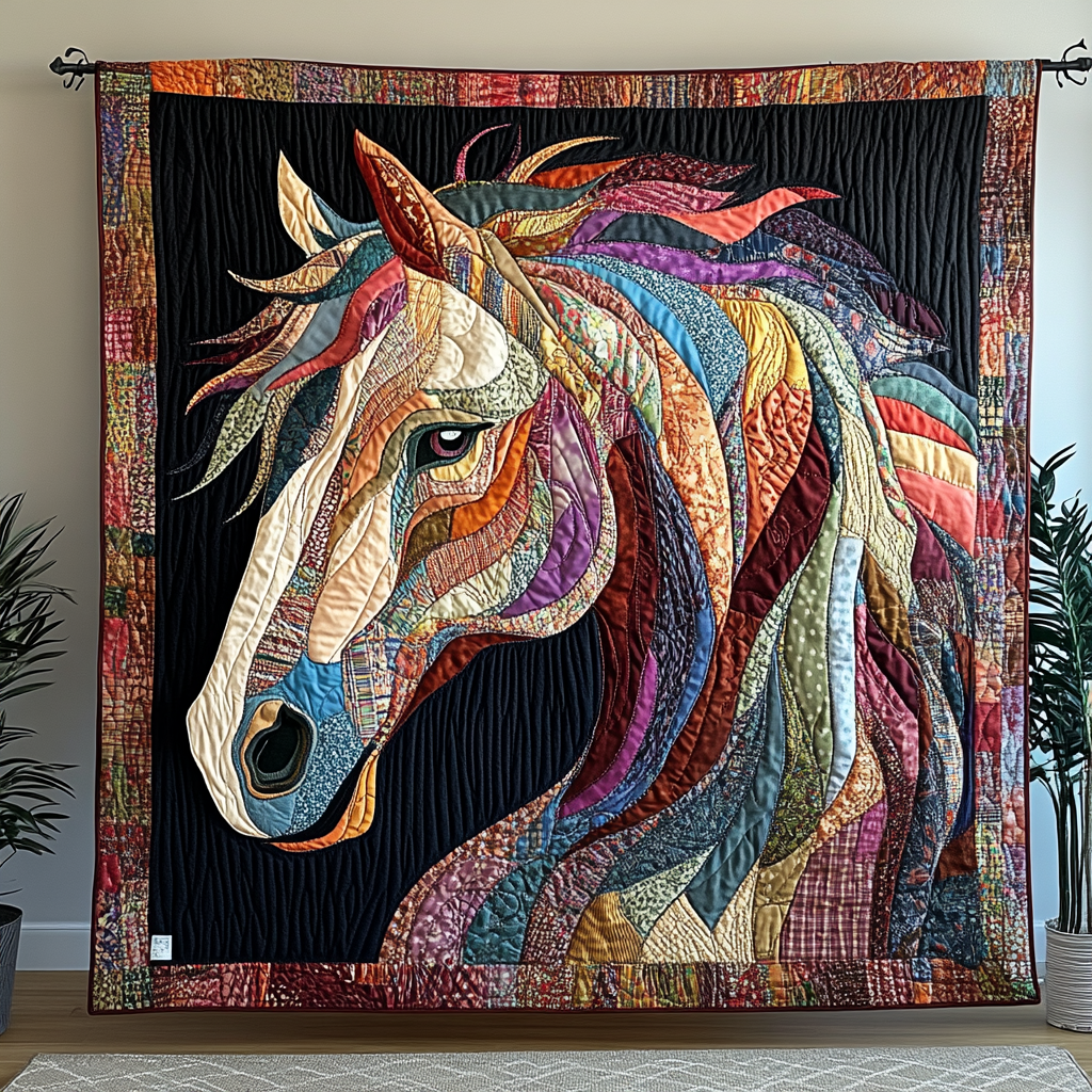 Swift Stallion Quilted Blanket Christmas Bedroom Decor Horse Gifts For Adults - Bancroftclothings