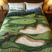 Swing Retreat Quilted Bedding Set Rustic Swing Scene Decor Golfing Bedding Gifts - Bancroftclothings