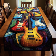 Swirl Guitar Quilted Table Runner Related Xmas Gifts For Guitar Lovers Players For Him - Bancroftclothings